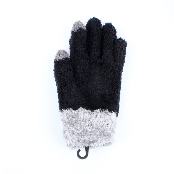 Fluffy Feather Cuff Touch Screen Women 21 cm 1 pair Winter Gloves