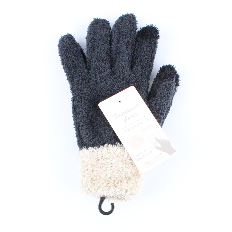 Fluffy Feather Cuff Touch Screen Women 21 cm 1 pair Winter Gloves