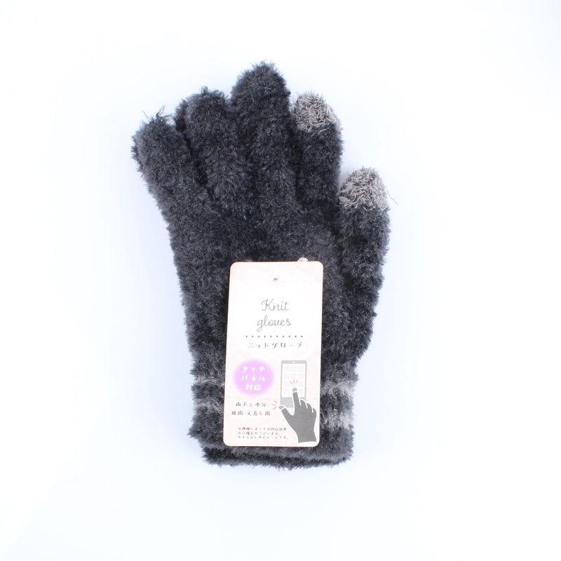 Knit Touchscreen Women One Size Hedgehog Embroidered 1 pair Gloves