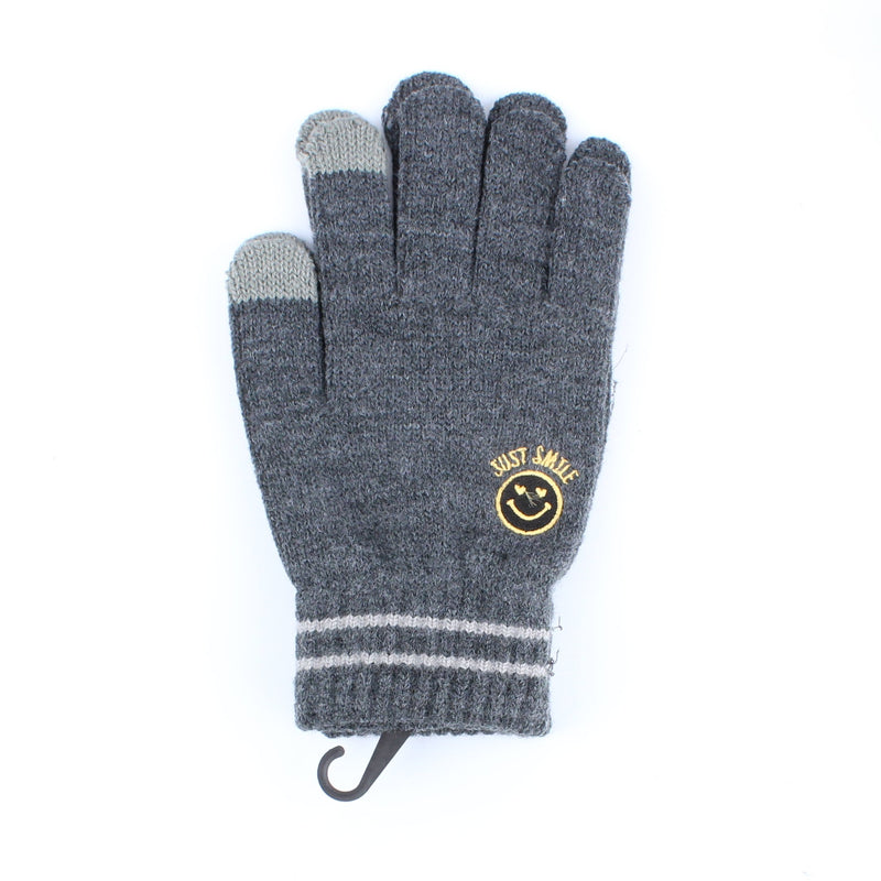 Knit Touchscreen Women One Size Smiley Face 1 pair Gloves