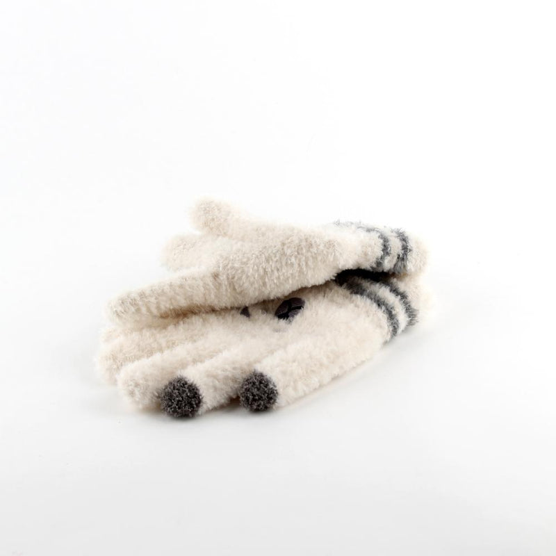 Gloves (Shaggy Fur/Women/One Size/Polar Bear/Embroidered/21cm (1 pair))