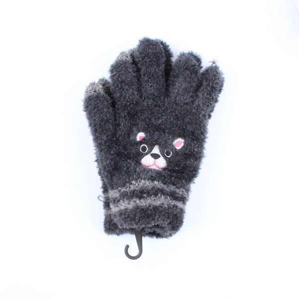 Shaggy Touchscreen Women One Size French Bulldog Embroidered 21cm Gloves