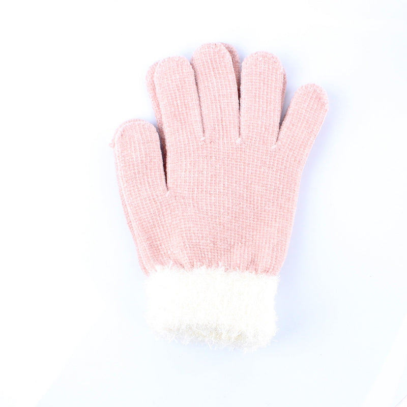 Velour Feather Cuff Women One Size 21cm Winter Gloves