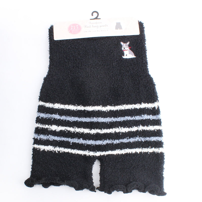 Knit Fluffy Embroidered Long Women 32cm Winter Shorts M-L
