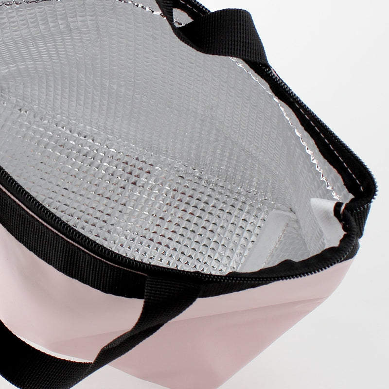 Ribbon Design Lunch Tote Bag with Aluminum Thermal Insulation (Light Pink)