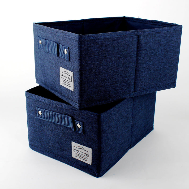 Set of 2 Navy Storage Box (S/26x13.5x19cm (2pcs))