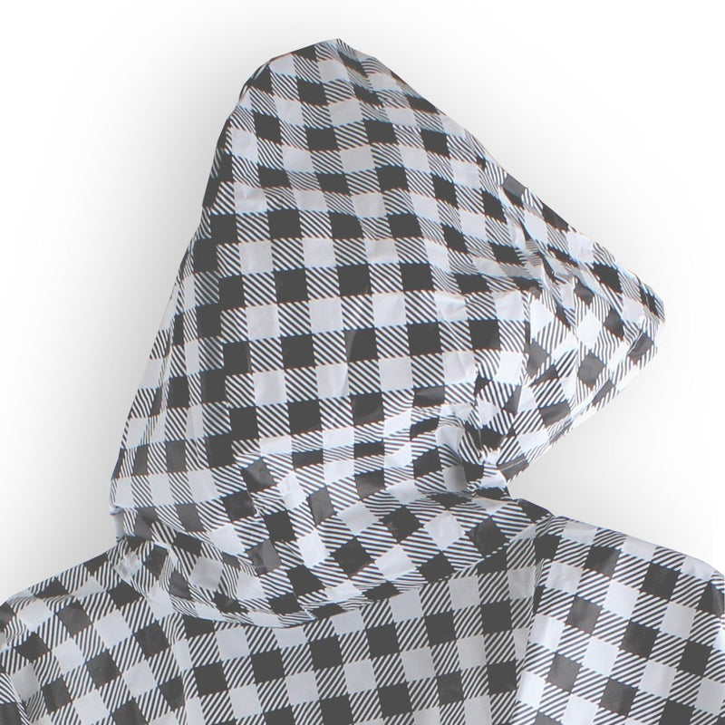 Checkered Poncho with Bag Rain