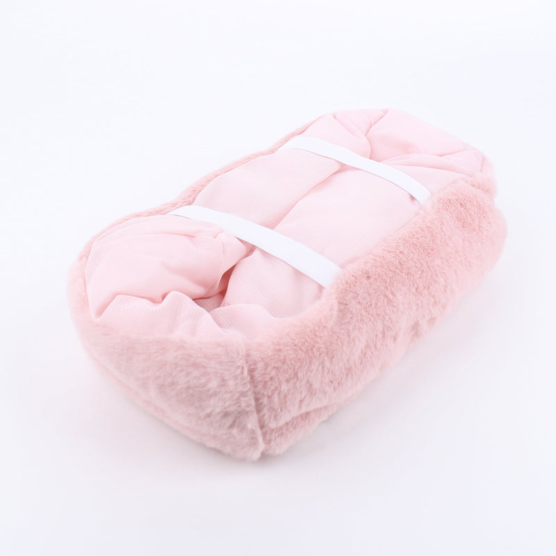 Tissue Box Cover (Faux Fur/For Tissue Box: H5.5xW23xD11.5cm/SMCol(s): Pink)
