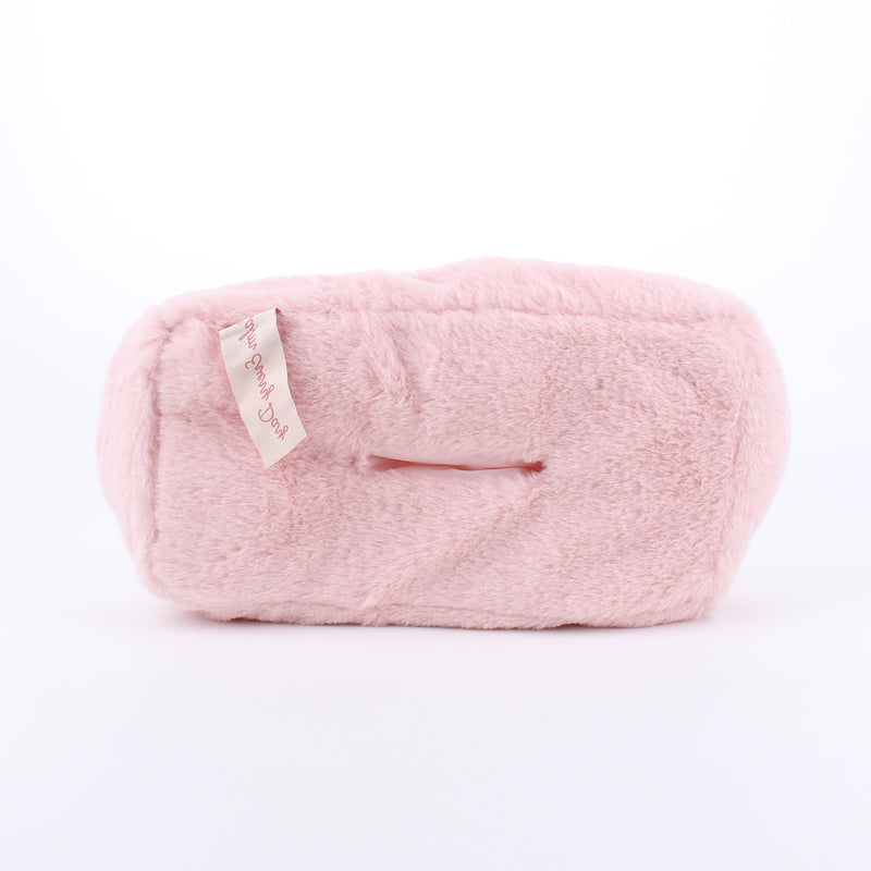 Tissue Box Cover (Faux Fur/For Tissue Box: H5.5xW23xD11.5cm/SMCol(s): Pink)