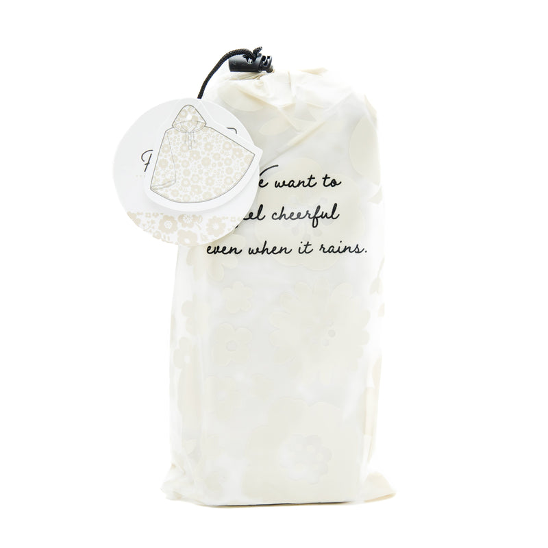 Rain Poncho (Poncho/With Bag/Frosted/Women/Flower/Writings/One Size Fits All/Pouch: H28 x W15cm/148x70cm/SMCol(s): Beige)