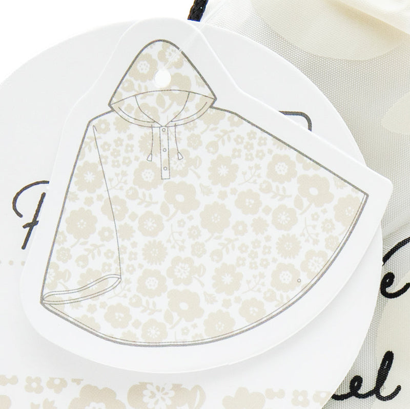 Rain Poncho (Poncho/With Bag/Frosted/Women/Flower/Writings/One Size Fits All/Pouch: H28 x W15cm/148x70cm/SMCol(s): Beige)