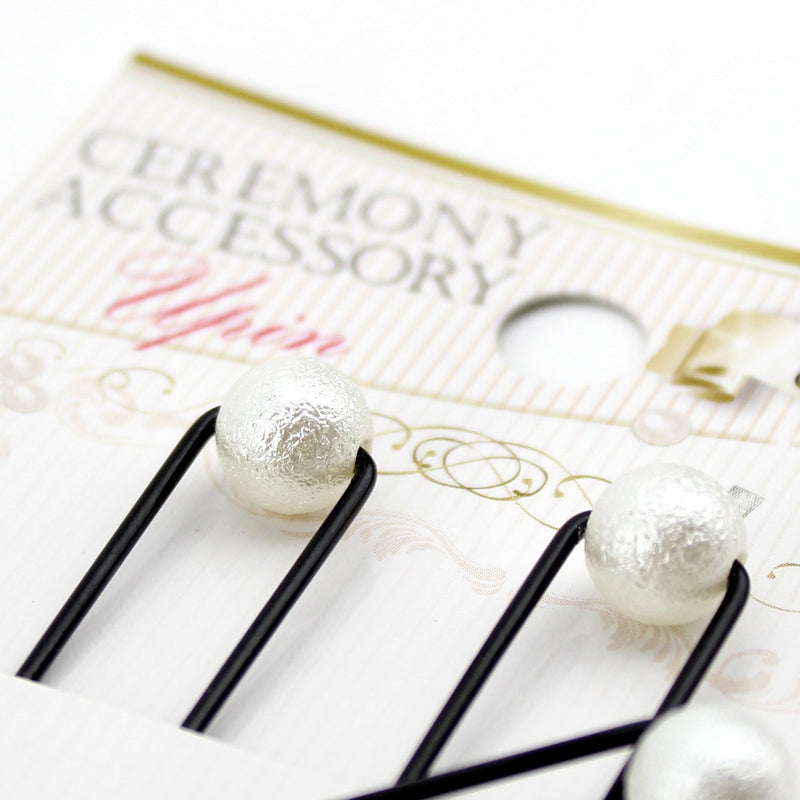 Hair Pins (Pearl/BK/WT*BR/WT/5x1cm (3pcs))