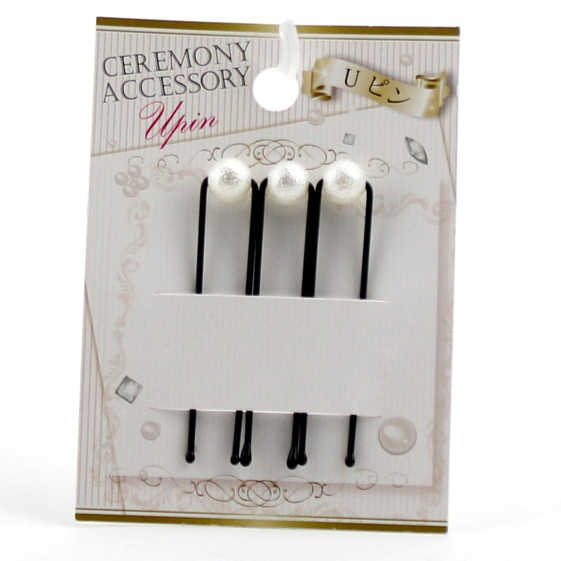 Hair Pins (Pearl/BK/WT*BR/WT/5x1cm (3pcs))