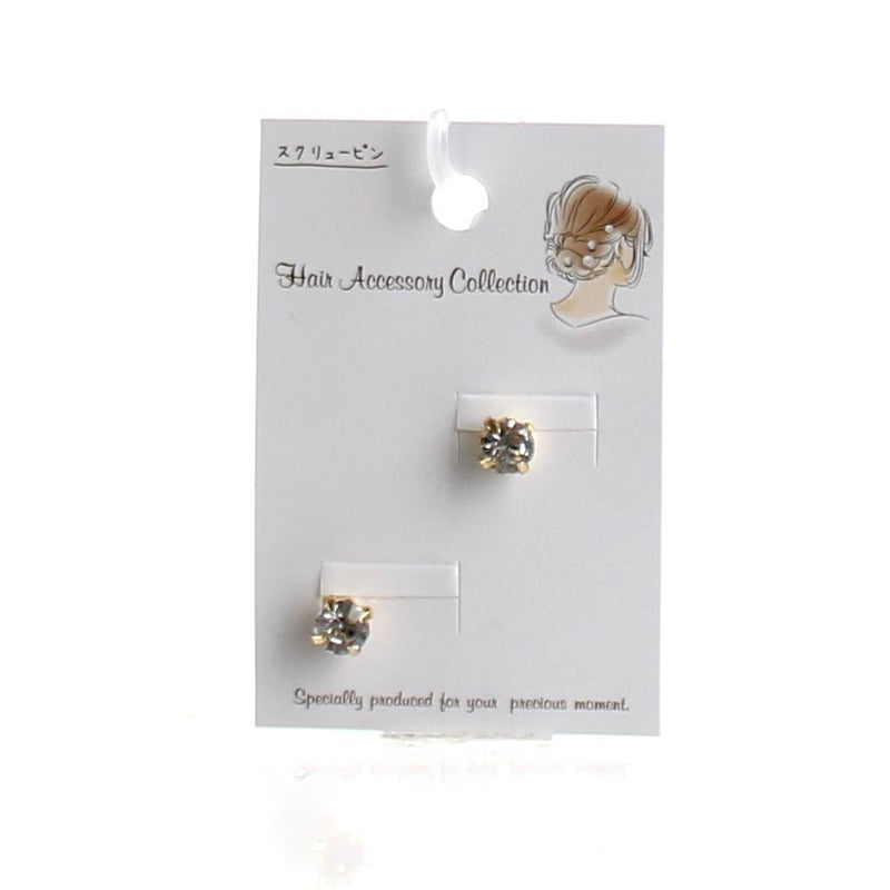 Hair Pins (w/Imitation Pearl*w/Rhinestone/GD/1.5cm (2pcs))