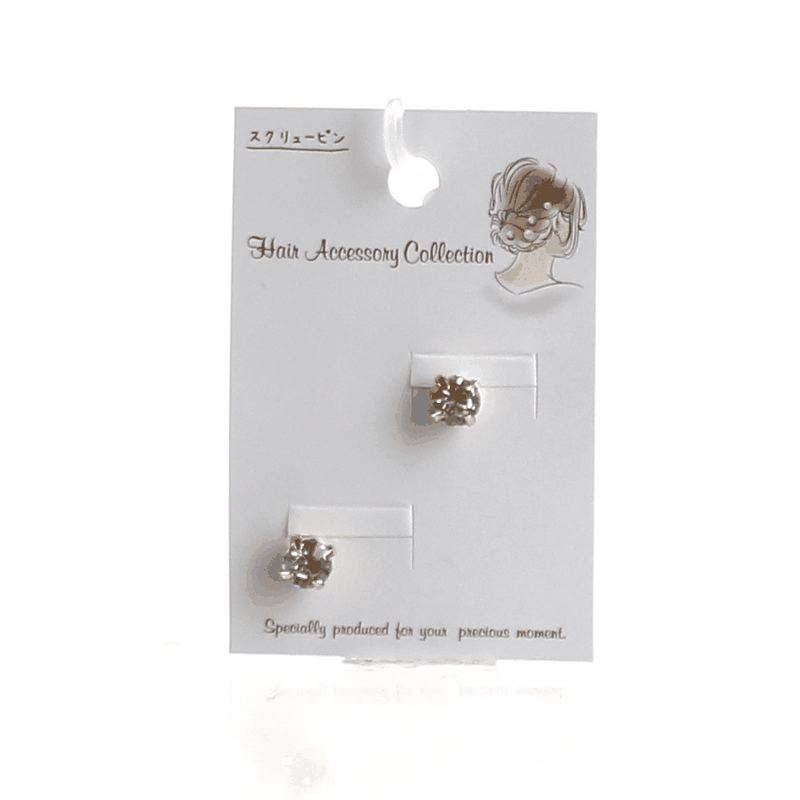 Hair Pins (w/Imitation Pearl*w/Rhinestone/GD/1.5cm (2pcs))