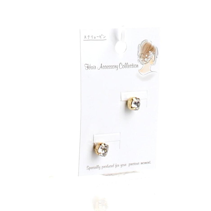 Hair Pins (w/Imitation Pearl*w/Rhinestone/GD/1.5cm (2pcs))