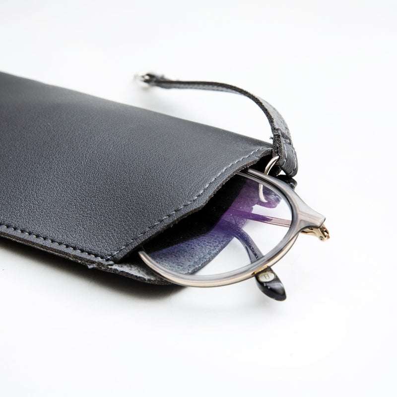 Glasses Case (With Strap/Strap: 13cm/8.5x17cm/SMCol(s): Dark Grey/Beige/Beige Pink)