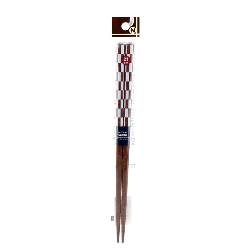Chopsticks (Wood/Check*2-Types/BK*WT/21cm (1pr))