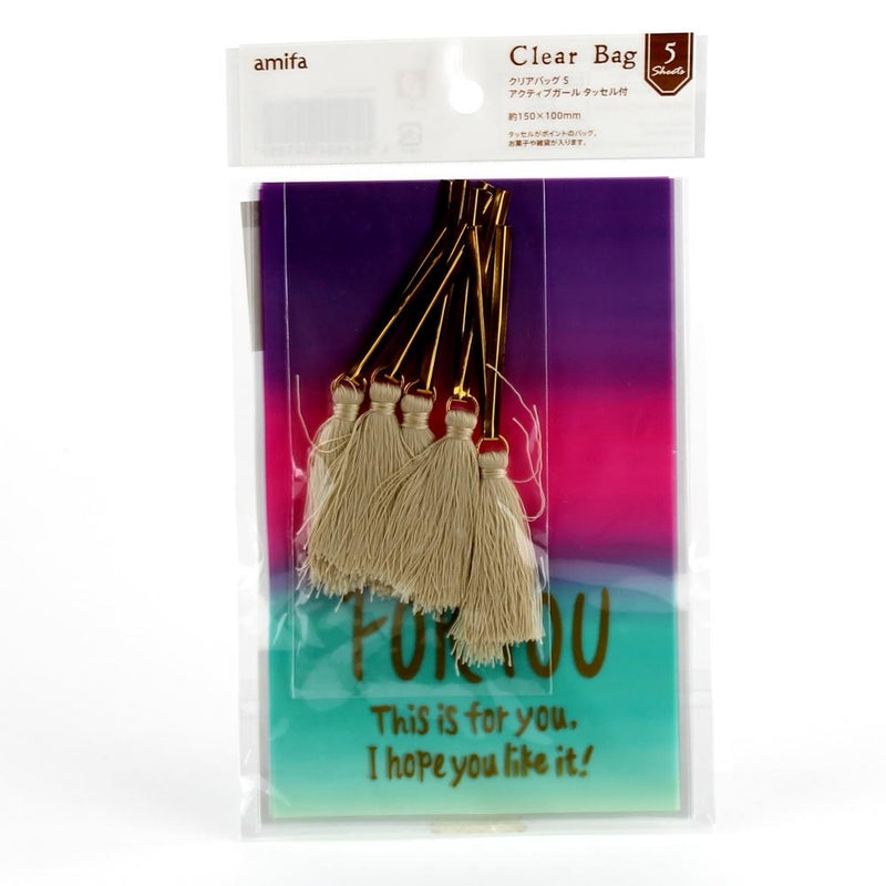 Treat Bags (PP/w/Tassel Ties/Gradient*2-Types/10x15cm (5pcs))