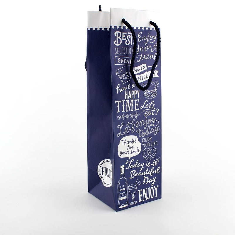 Wine Bags (Paper/Clip Art/Typography/BN/BK*BL/WT/36x11x11cm)