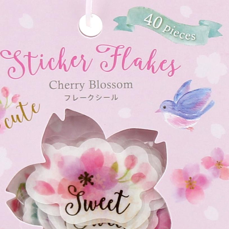 Sticker Flakes (Paper/Cherry Blssoms*Clovers/H5.8xW4.5cm (40pcs))