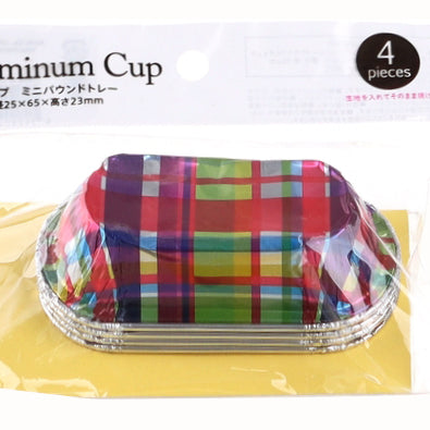 Baking Cups (Aluminum/Tray/Plaid/6.5x2.3cm (4pcs))