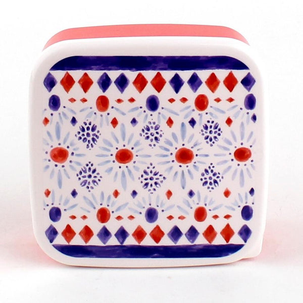 Plastic Lunch Box (Polish Flowers/Square/500mL)