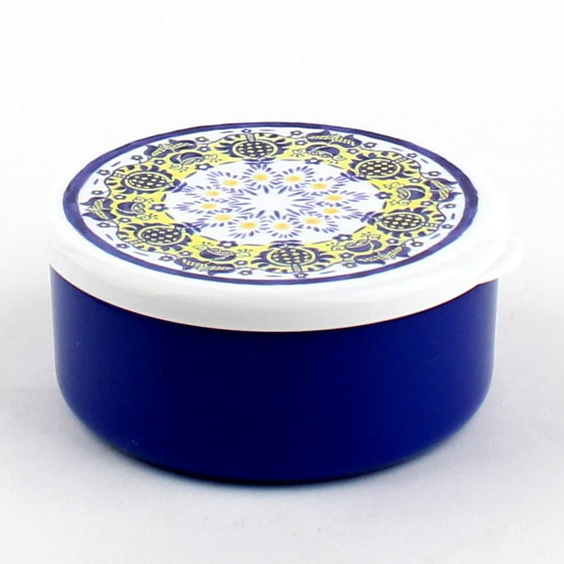 Plastic Lunch Box (Polish Flowers/Round/420mL)