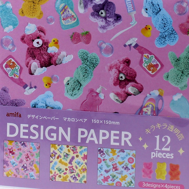 Bear Origami Design Paper (15cm, 12 Sheets)