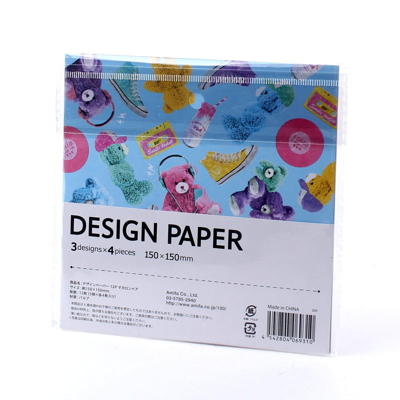 Bear Origami Design Paper (15cm, 12 Sheets)