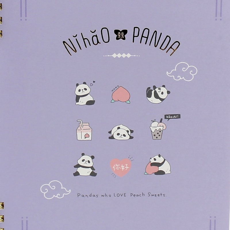 A5 Panda Double Spiral Ruled Notebook (50 Pages)