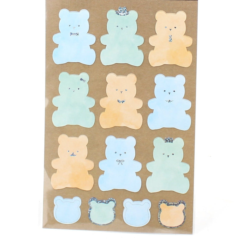 Stickers (Paper/Message/Bear/Shiny/Holographic/W13xH20cm (2 Sheets))