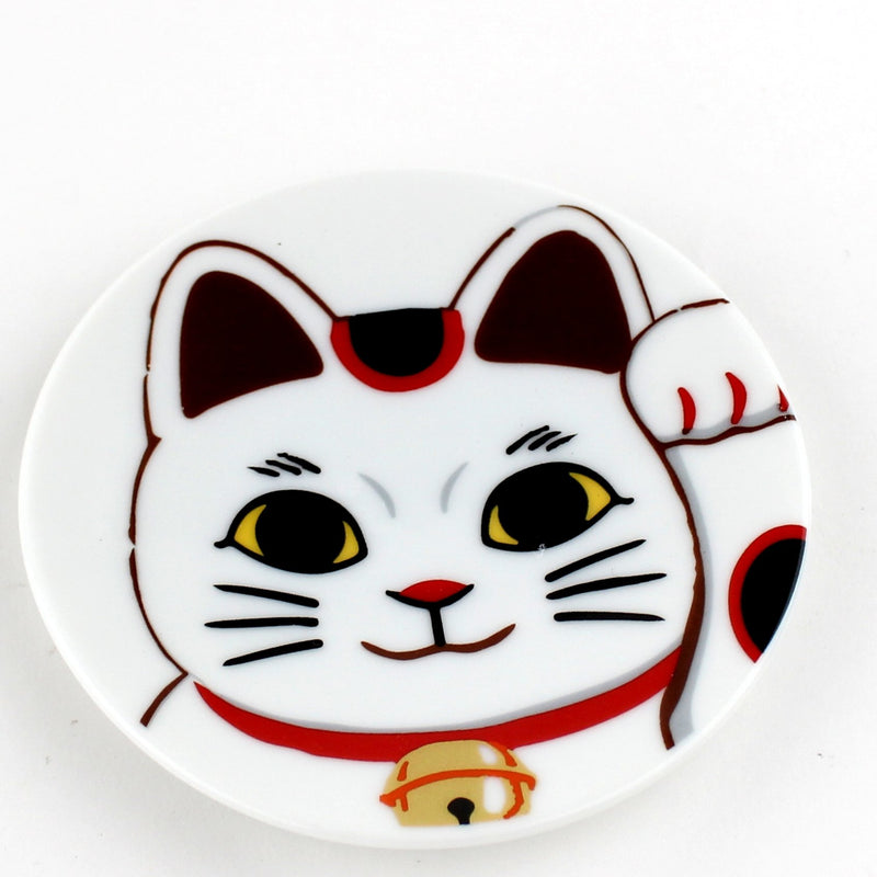 Beckoning Cat Porcelain Plate (S/1cm/d.9.5cm)