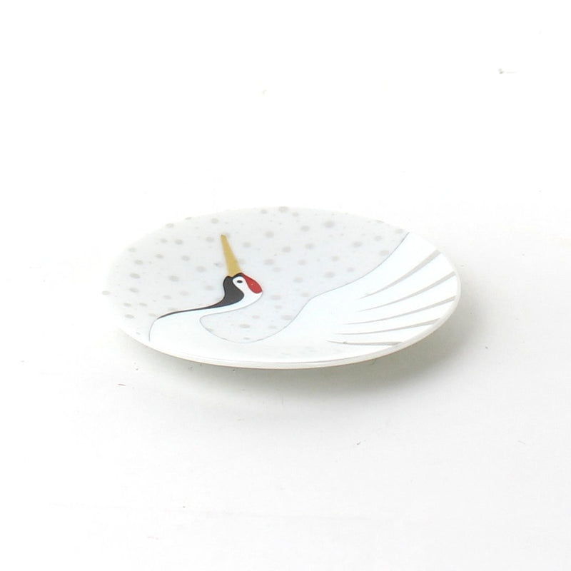 Plate (Porcelain/S/Bird/Wave/1cm/d.9.5cm)
