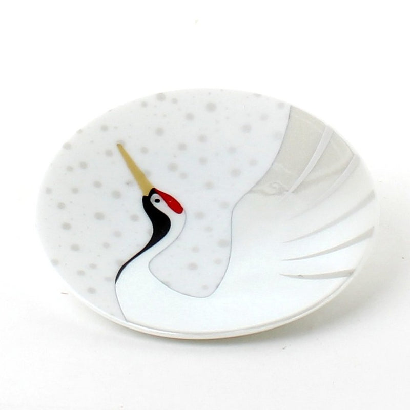 Plate (Porcelain/S/Bird/Wave/1cm/d.9.5cm)