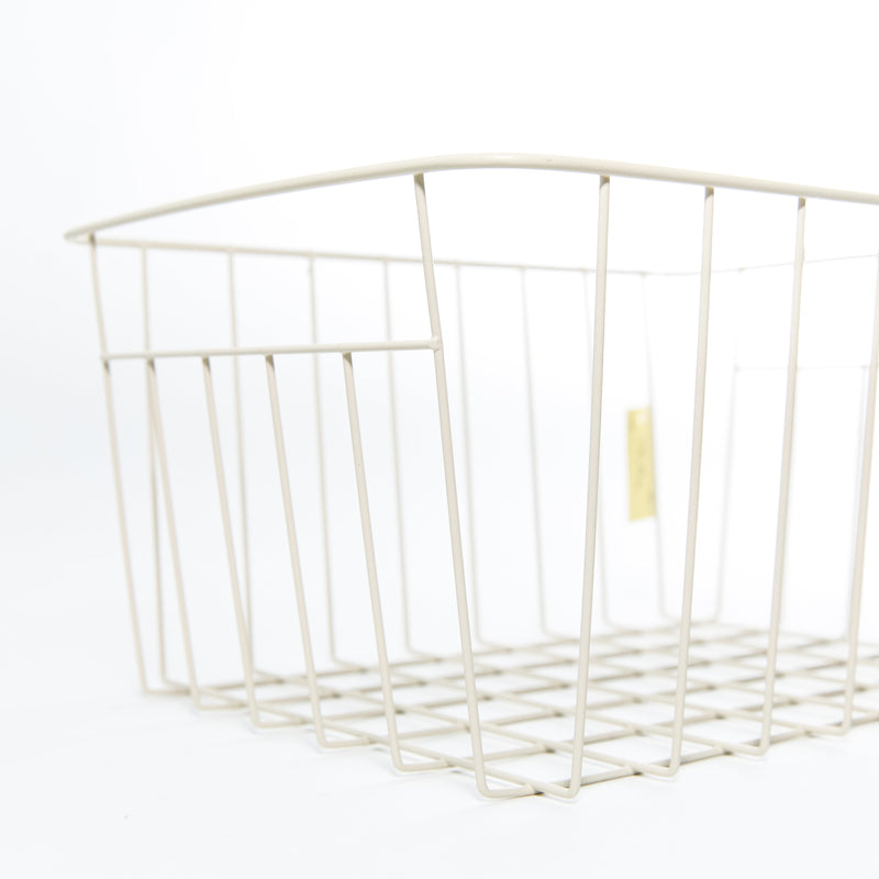 White Rectangular Steel Wire Basket 