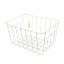 White Rectangular Steel Wire Basket 