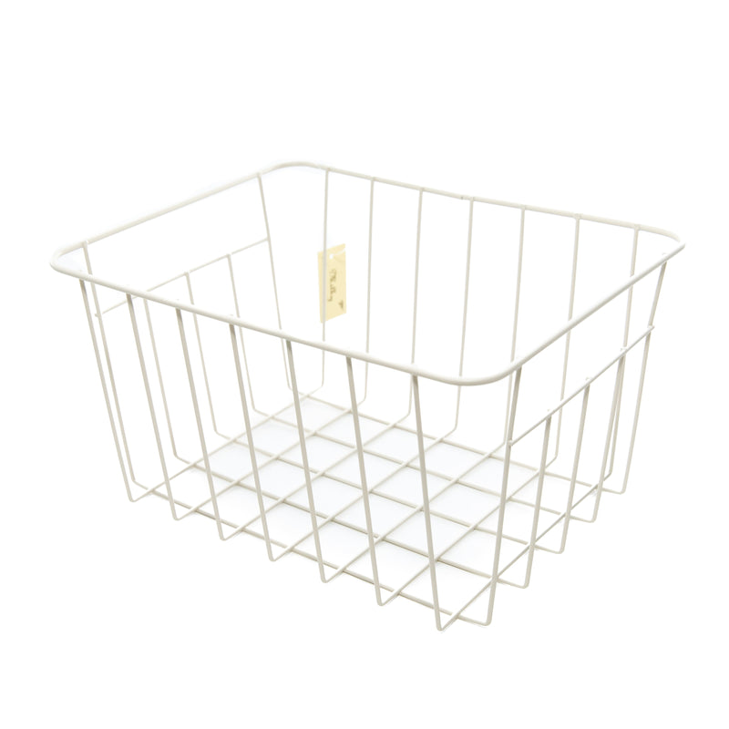 White Rectangular Steel Wire Basket 