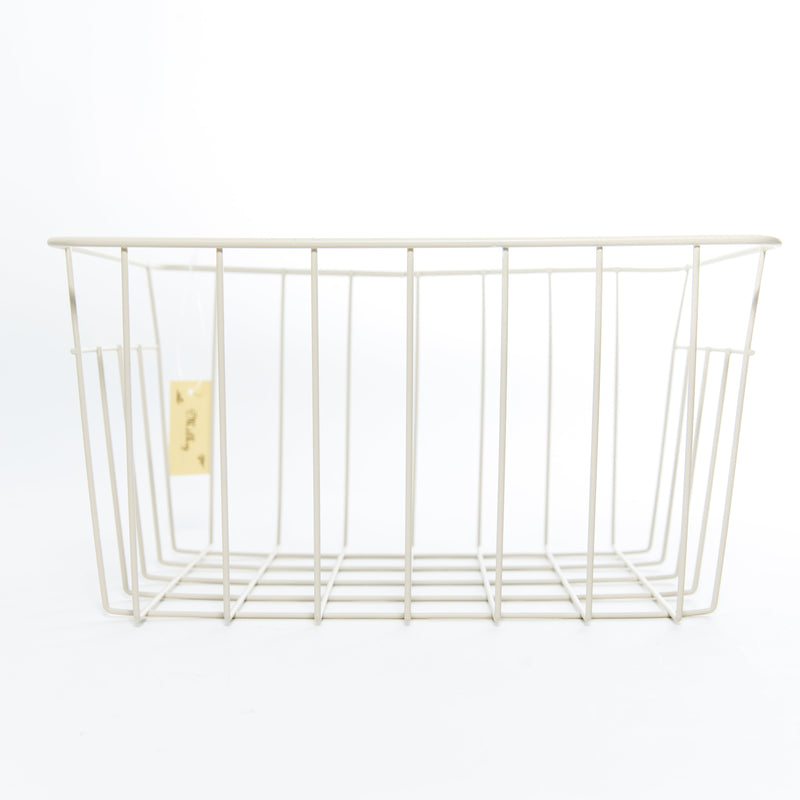 White Rectangular Steel Wire Basket 