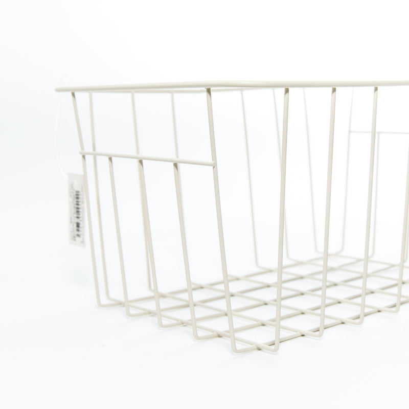 White Rectangular Steel Wire Basket 