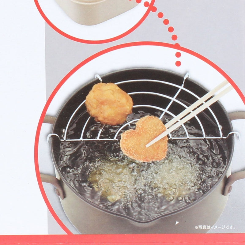 Iron Silicone Coating Tempura Frying Pot with 2 Handles