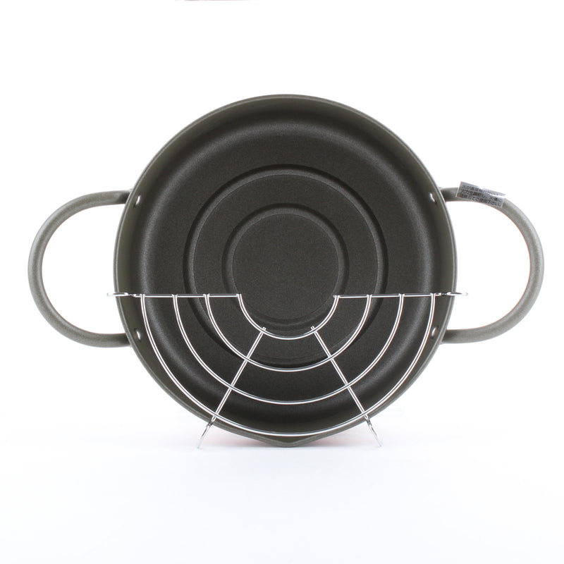 Iron Silicone Coating Tempura Frying Pot with 2 Handles
