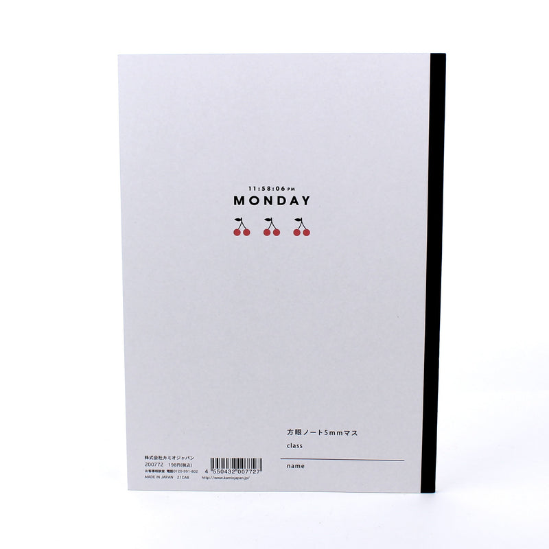 B5 Cherry Quad-Ruled Notebook