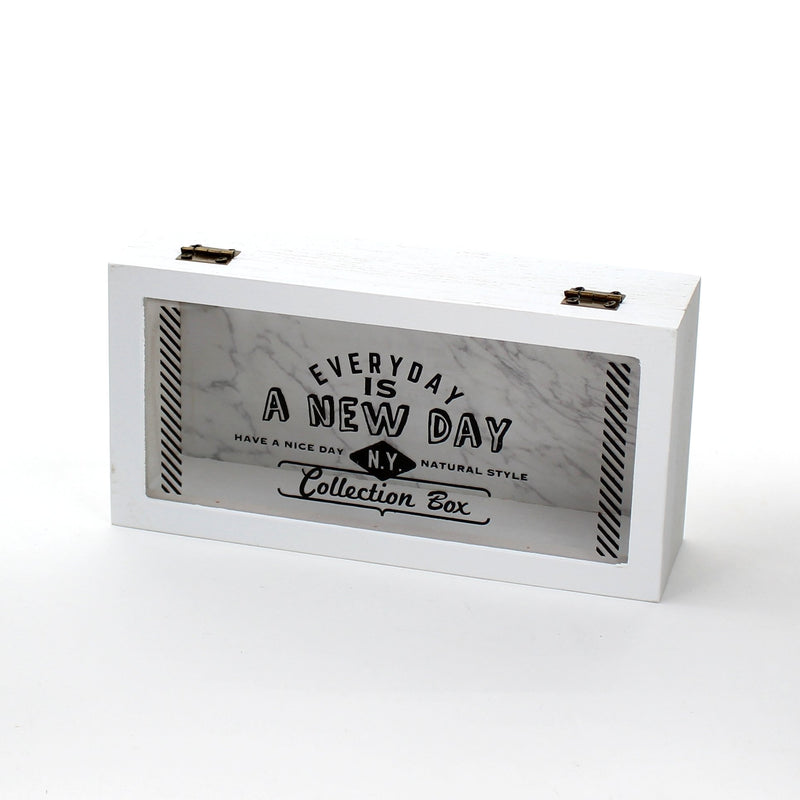 Storage Box (Wood/For Collection/Typography/Rectangular/9.5x19x5cm)