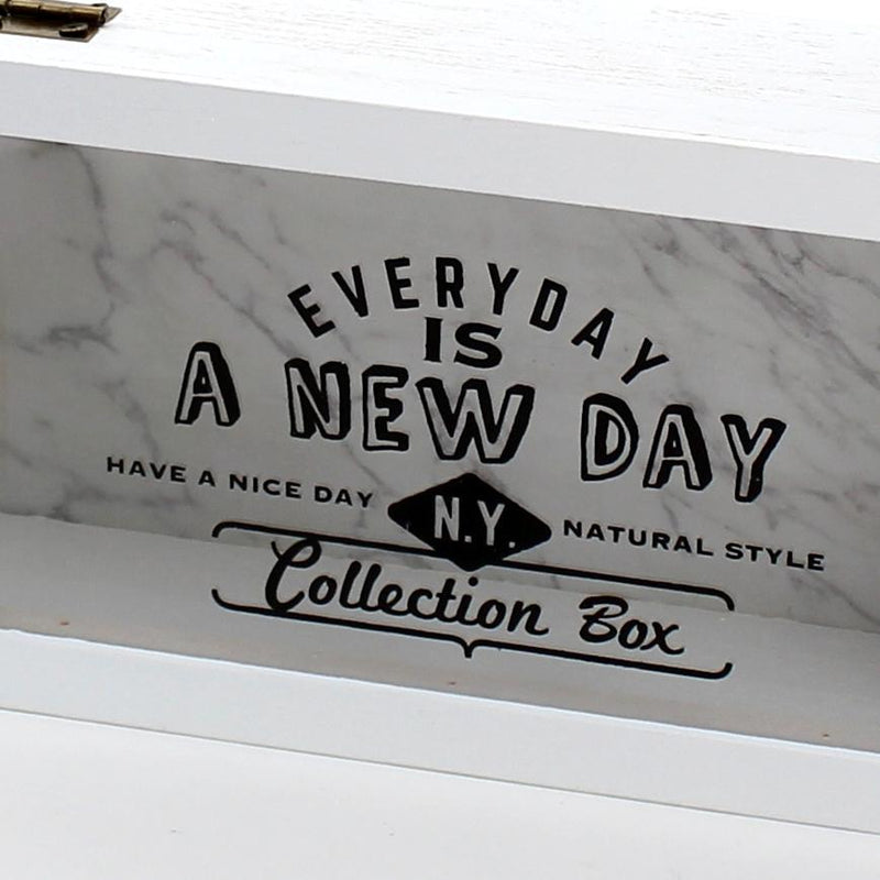 Storage Box (Wood/For Collection/Typography/Rectangular/9.5x19x5cm)