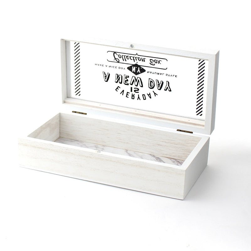 Storage Box (Wood/For Collection/Typography/Rectangular/9.5x19x5cm)