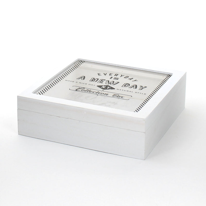 Storage Box (Wood/For Collection/Typography/Square/15x15x4.5cm)
