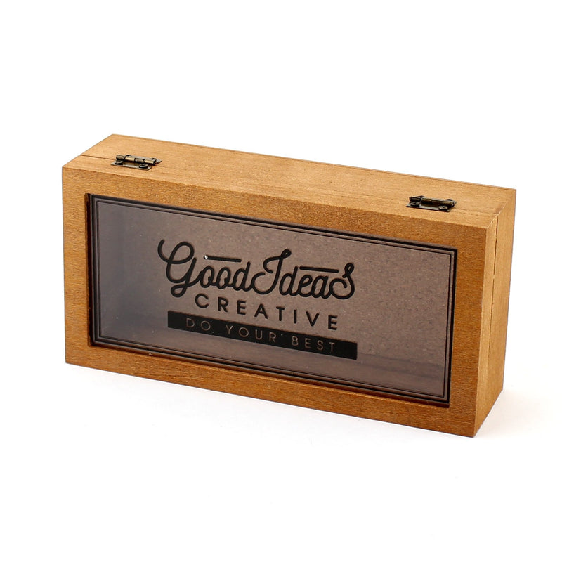 Storage Box (Wood/For Collection/Typography/Rectangular/9.5x19x5cm)
