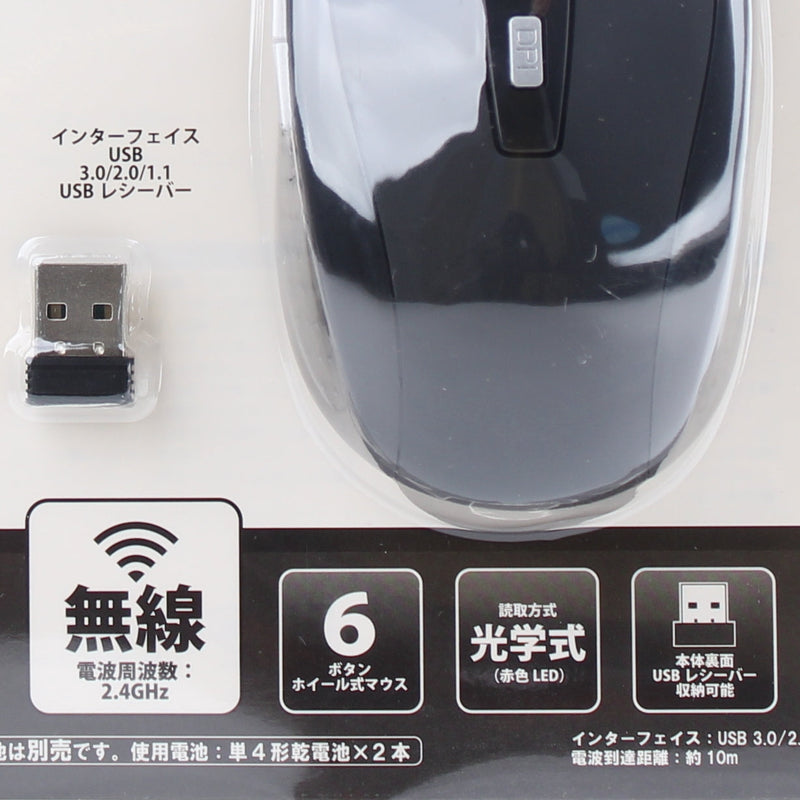 Wireless Mouse (USB Connector/For Windows 7, 8, 8.1, 10 & below Mac OS v10/SMCol(s): Black)