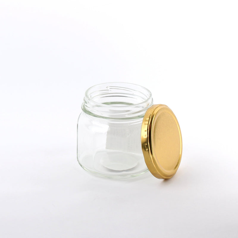 Container (Glass/w/Twist Cap/Octagon/SL*GD/7.8x7.8x7.85cm / 255mL)